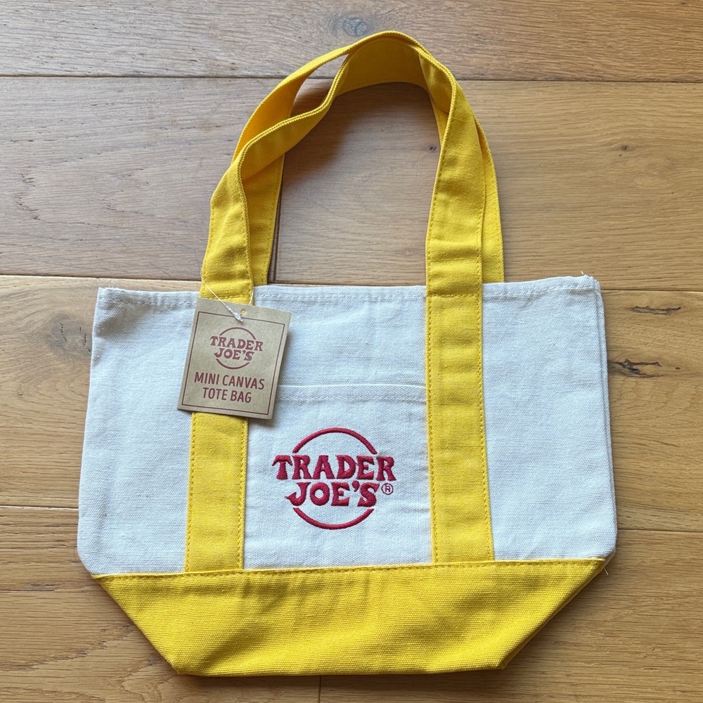 Trader Joe's Mini Canvas Tote Bag in Yellow - Winter 25/26